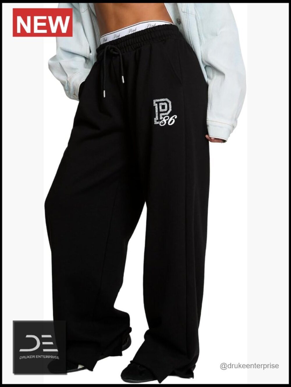 Campus Fleece Wide-Leg Sweatpants with Split Hem